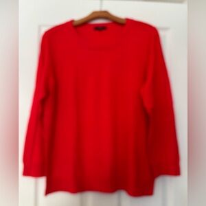 J. Crew Collection Vibrant Red Merino Wool Crew Neck Sweater-XL